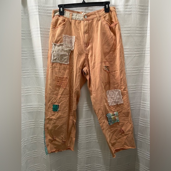 POL bohemian patchwork cropped ankle pants - Picture 3 of 15